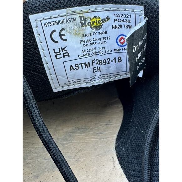 Dr Martens ASTM F2892-18 Saftey Shoe, Slip Resistance Airwair Mens 7/ Women’s 8